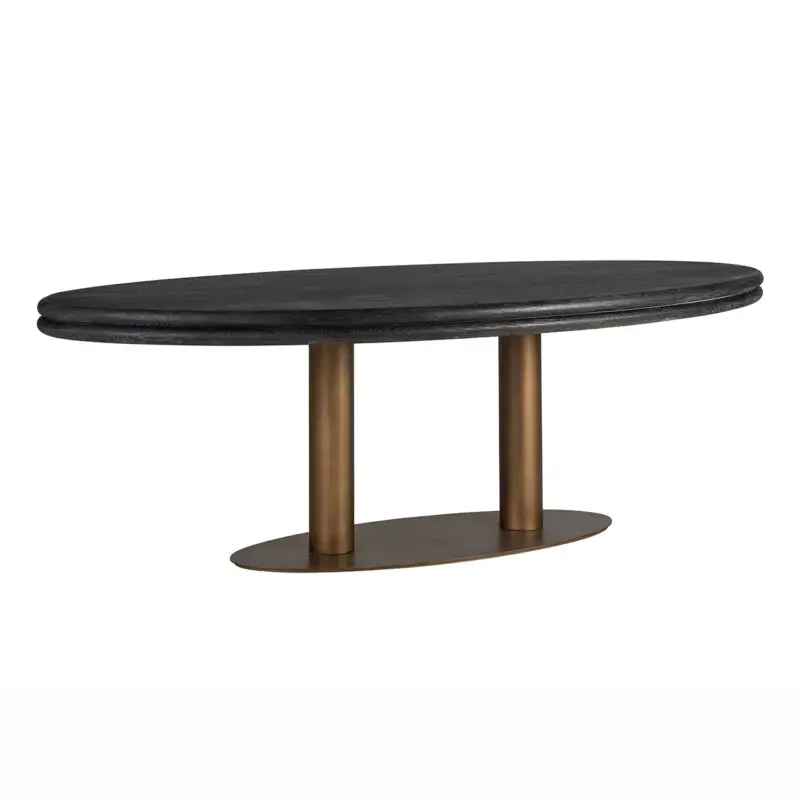 - Eettafel Macaron ovaal 235 (Black rustic)