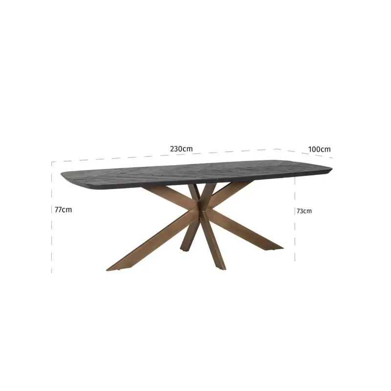 - Eettafel Hayley 230 (Dark coffee)