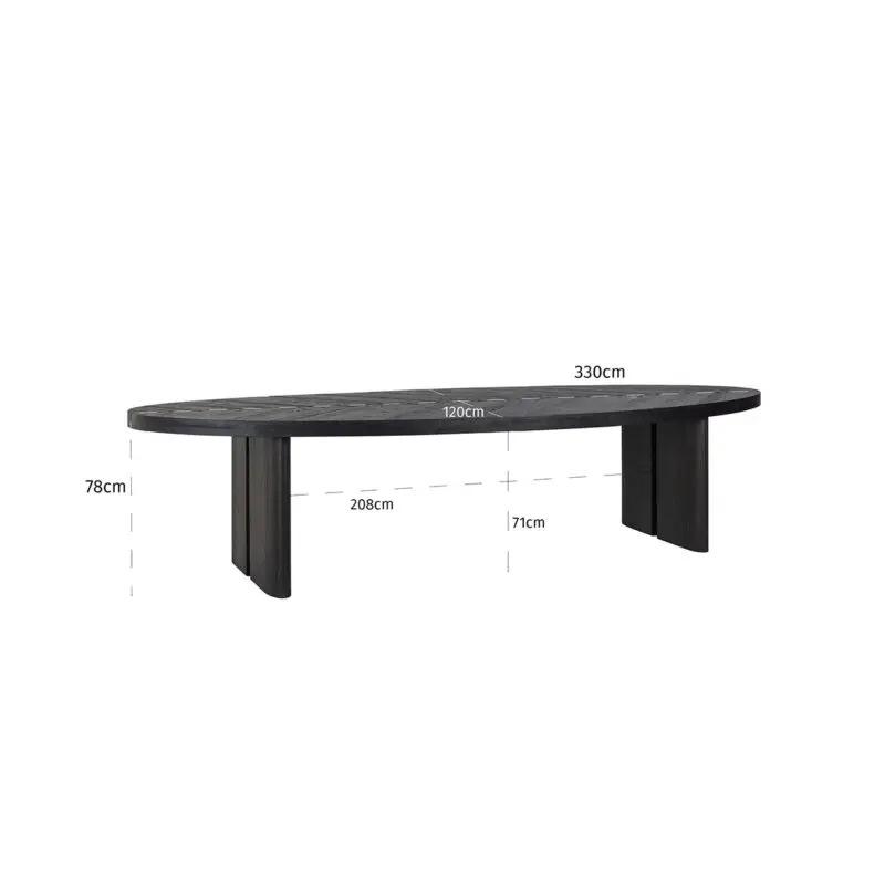 - Eettafel Lilly 330 ovaal (Dark coffee)