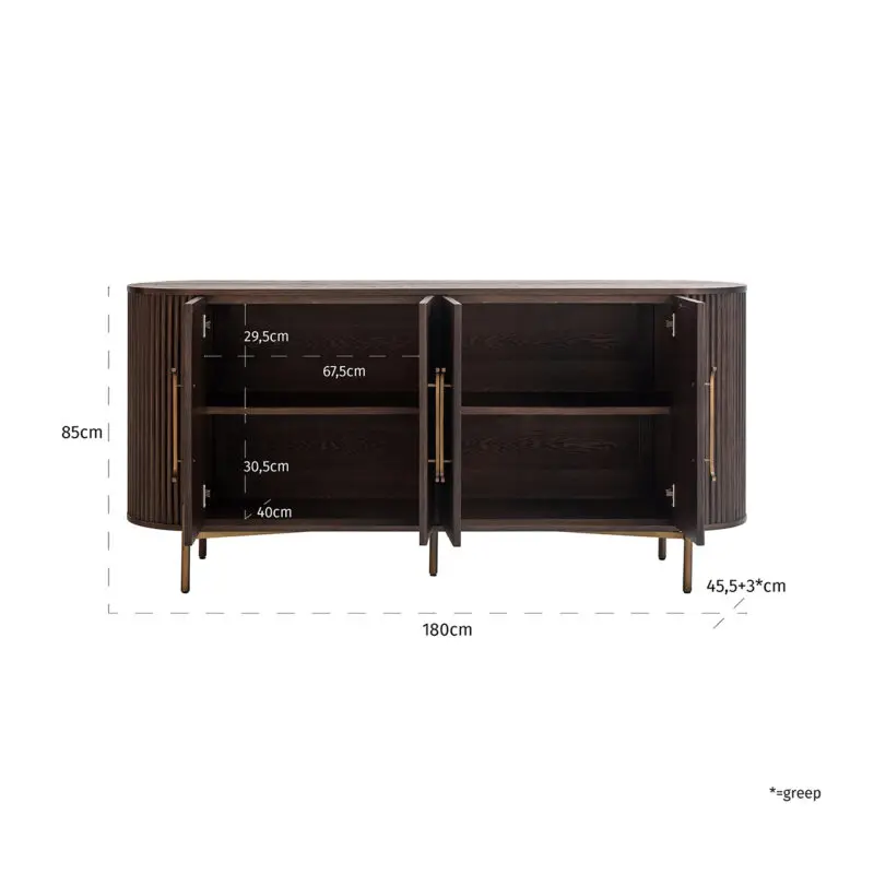 - Dressoir luxor 4-deurs (Brown)