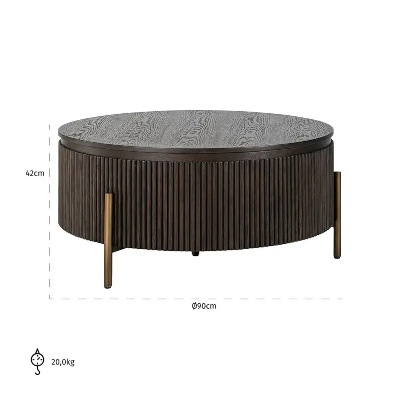 - Salontafel Luxor 95Ø (Brown)