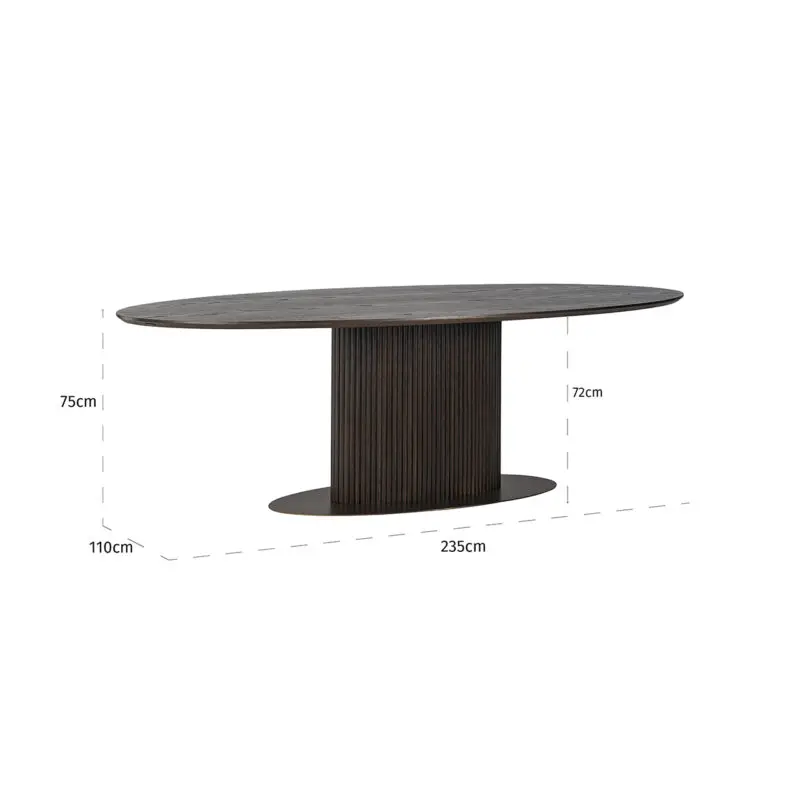 - Eettafel Luxor ovaal 235 (Brown)