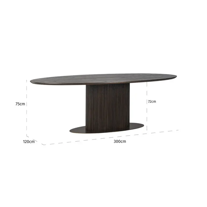 - Eettafel Luxor ovaal 300 (Brown)