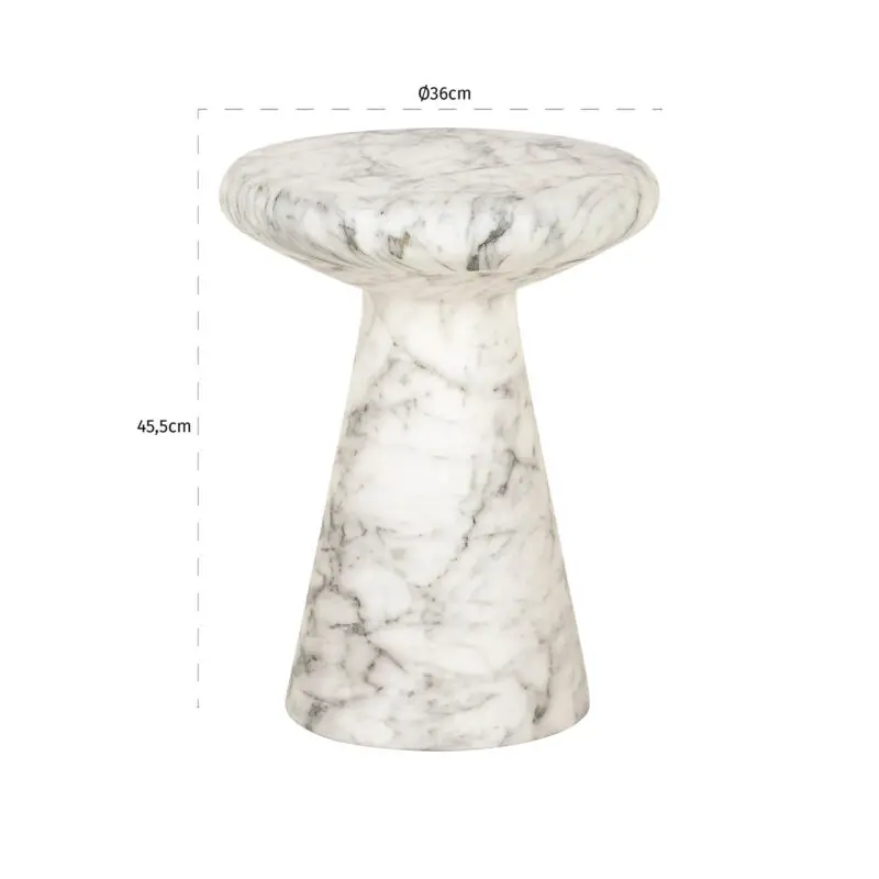 - Bijzettafel Lohan faux wit marmer (White)