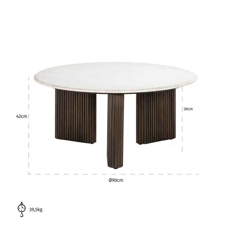 - Salontafel Mayfield 90Ø (White)