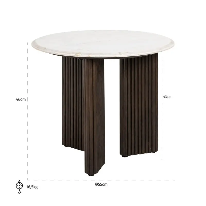 - Bijzettafel Mayfield 55Ø (White)