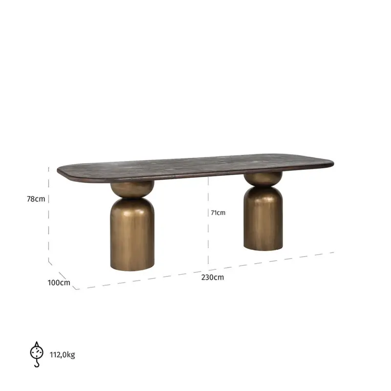 - Eettafel Cavo 230 (Brown)