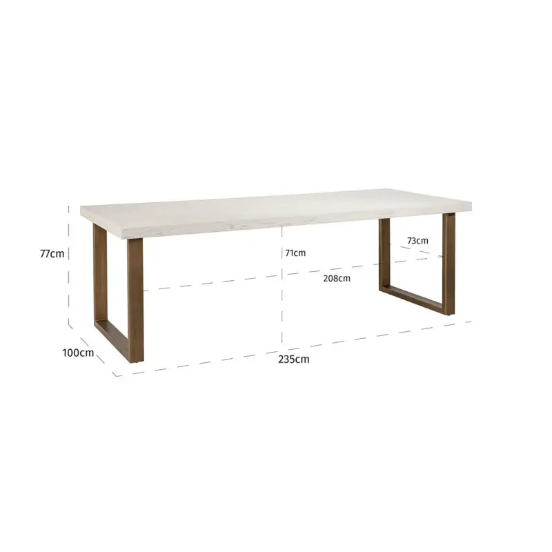- Eettafel Whitebone 235 (Verona Grey)