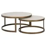 - Salontafel Whitebone brass set van 2 (Verona Grey)