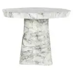 - Eettafel Rockyard 140Ø faux wit marmer indoor/outdoor (White)