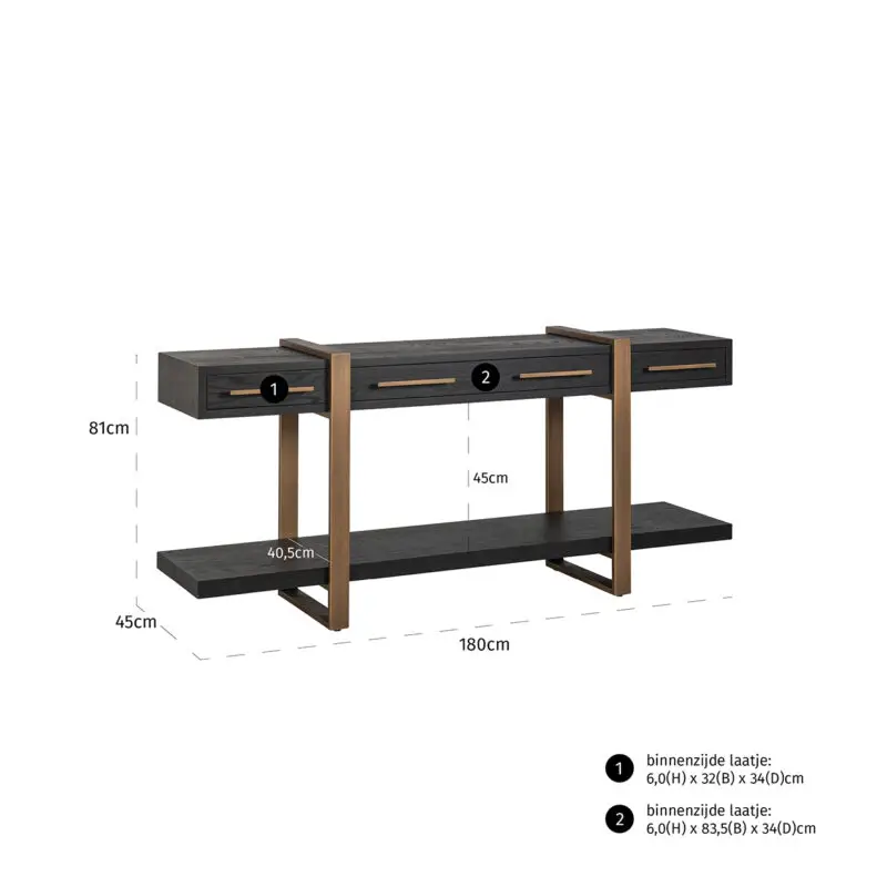 - Dressoir Cambon 3-laden (Dark coffee)