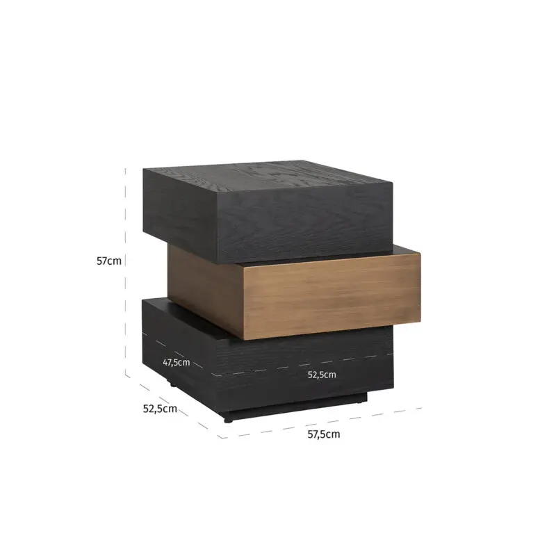 - Bijzettafel Cambon 3-laags (Dark coffee)
