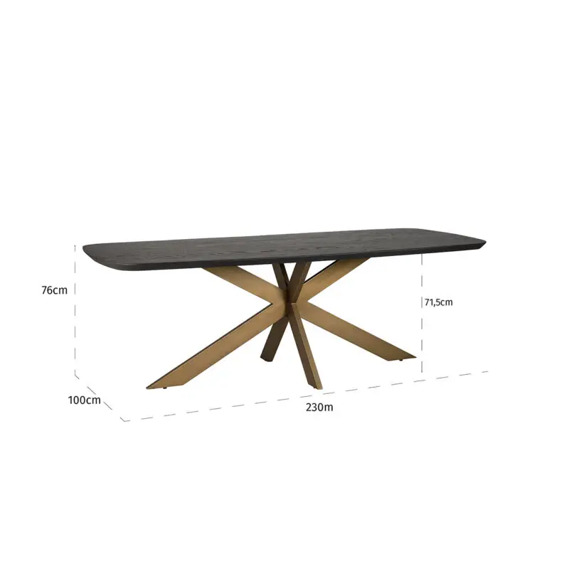 - Eettafel Cambon 230 deens ovaal (Dark coffee)