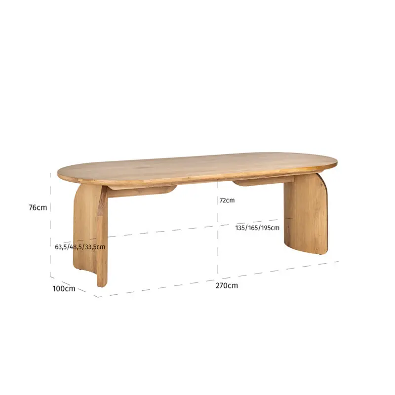- Eettafel Fairmont natural 270 (Natural)