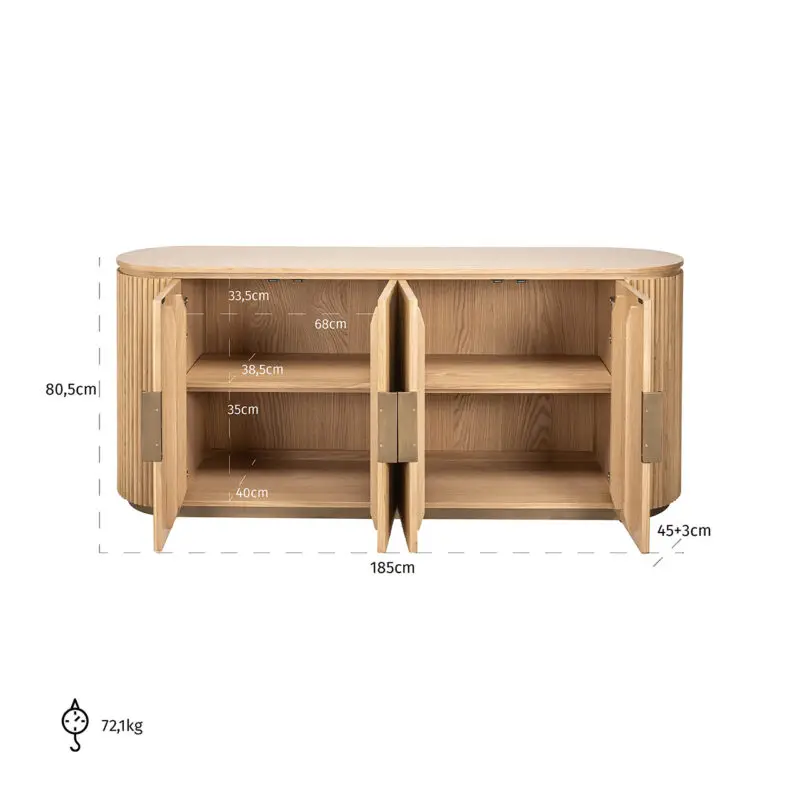 - Dressoir Belfort 4-deurs (Natural oak)