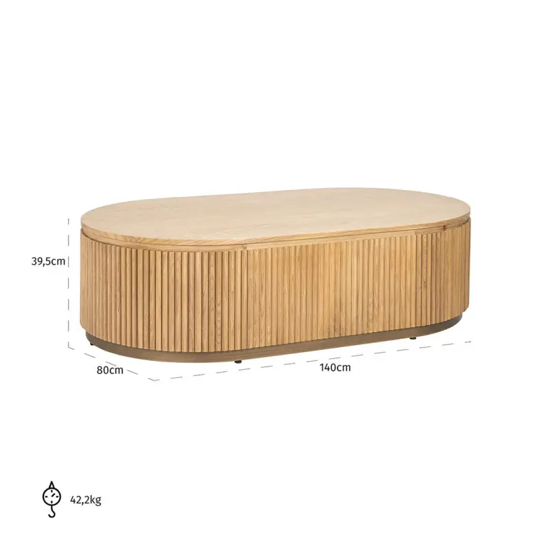 - Salontafel Belfort capsule (Natural oak)