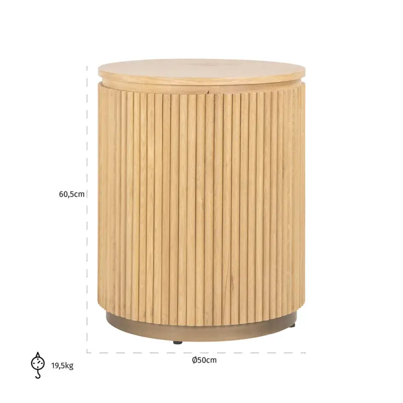 - Bijzettafel Belfort 50Ø (Natural oak)