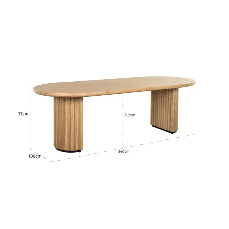 - Eettafel Belfort 240 (Natural oak)