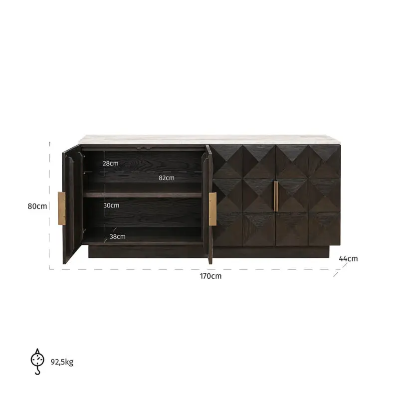 - Dressoir Claremont 4-deurs (Brown)