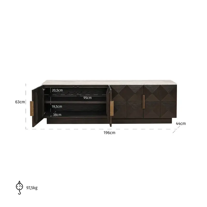 - Tv-dressoir Claremont 4-deurs (Brown)