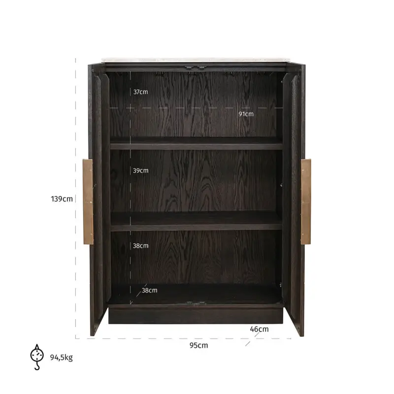 - Wandkast Claremont 2-deurs (Brown)