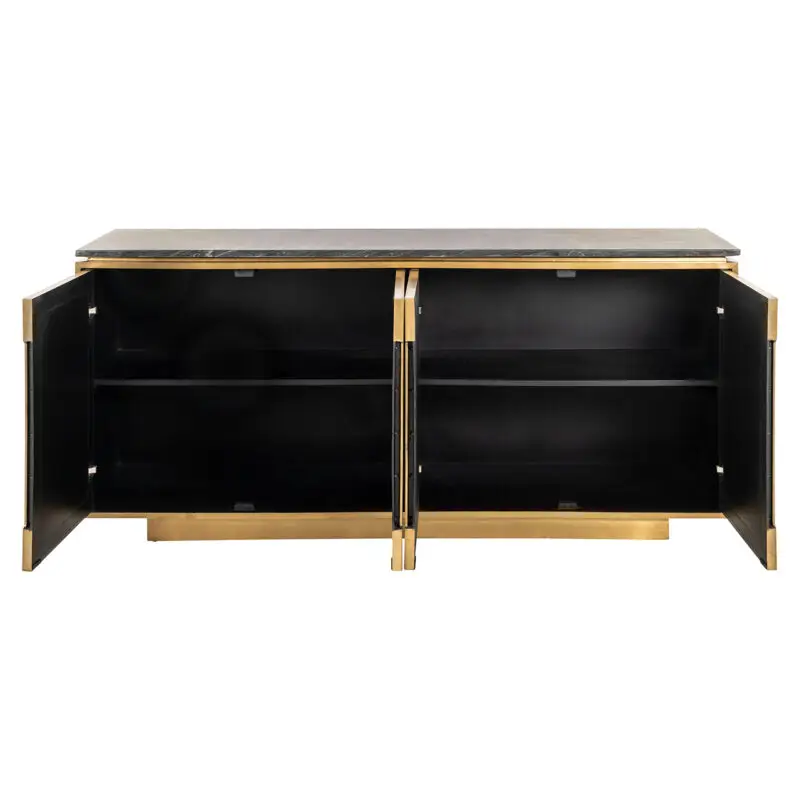 - Dressoir Finsbury 4-deurs (Black/gold)