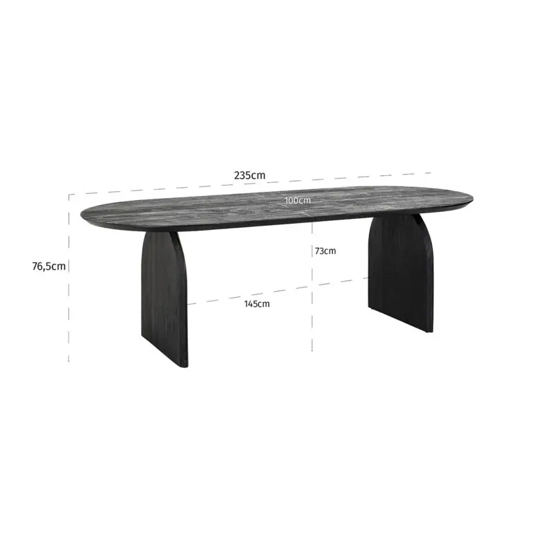 - Eettafel Hudson 235 (Black)