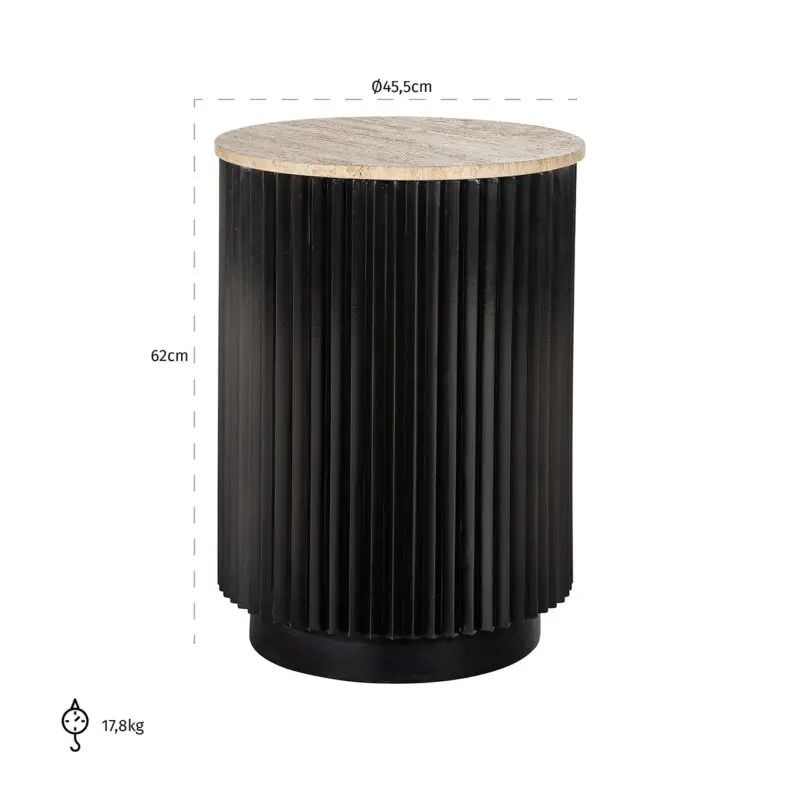 - Bijzettafel Hampton 45Ø (Dark brown)