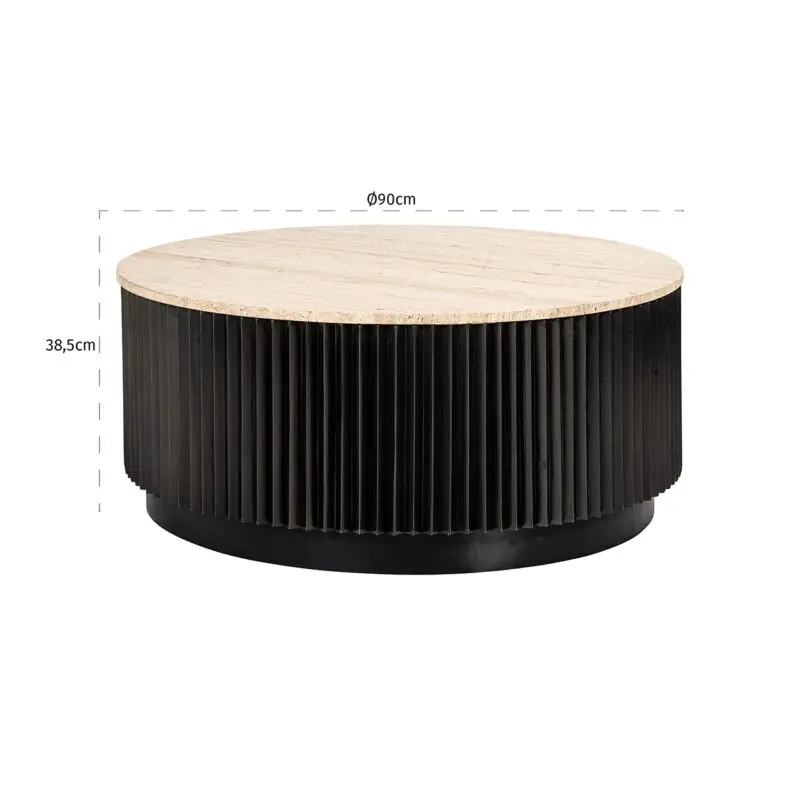 - Salontafel Hampton 90Ø (Dark brown)