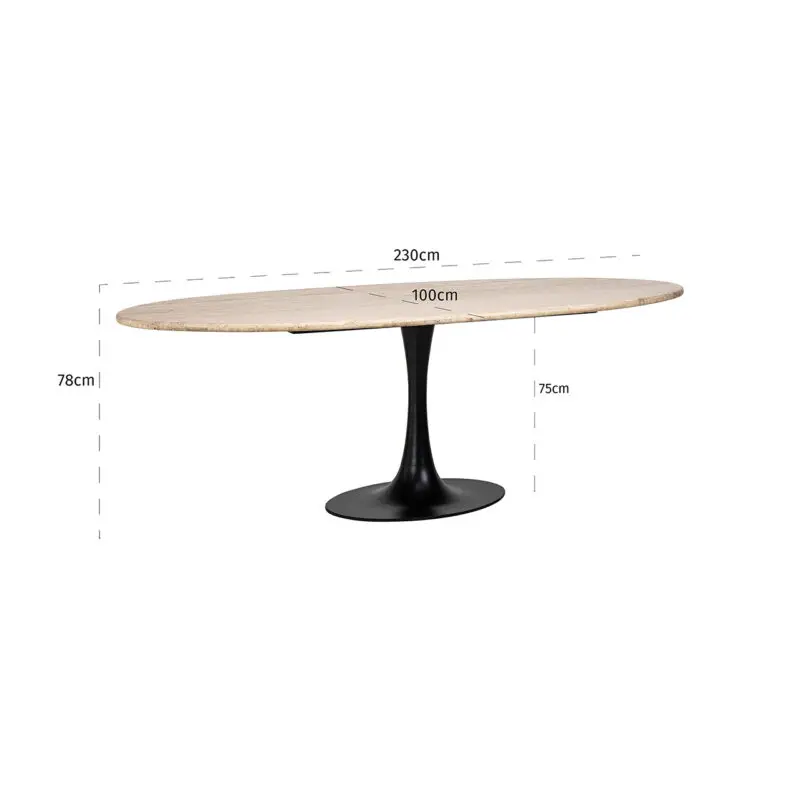 - Eettafel Hampton ovaal 230 (Black)