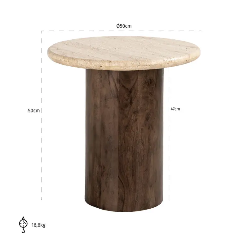 - Bijzettafel Douglas 50Ø (Brown)