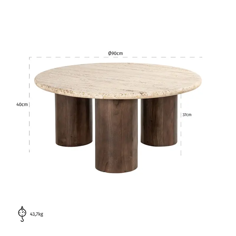 - Salontafel Douglas 90Ø (Brown)