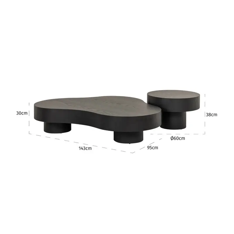 - Salontafel Bogor set van 2 dark coffee (Dark coffee)