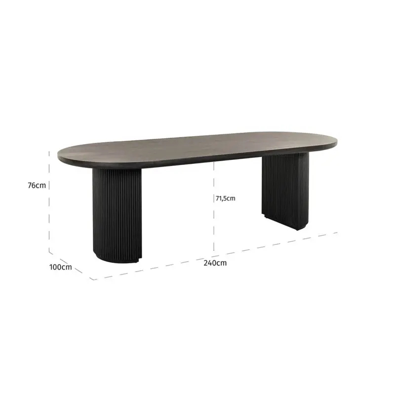 - Eettafel Kingston 240 dark coffee (Dark coffee)