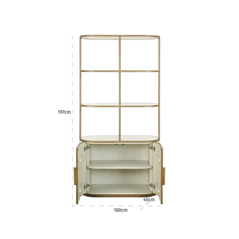 - Wandkast Tivoli 2-deurs 3 open planken (White)