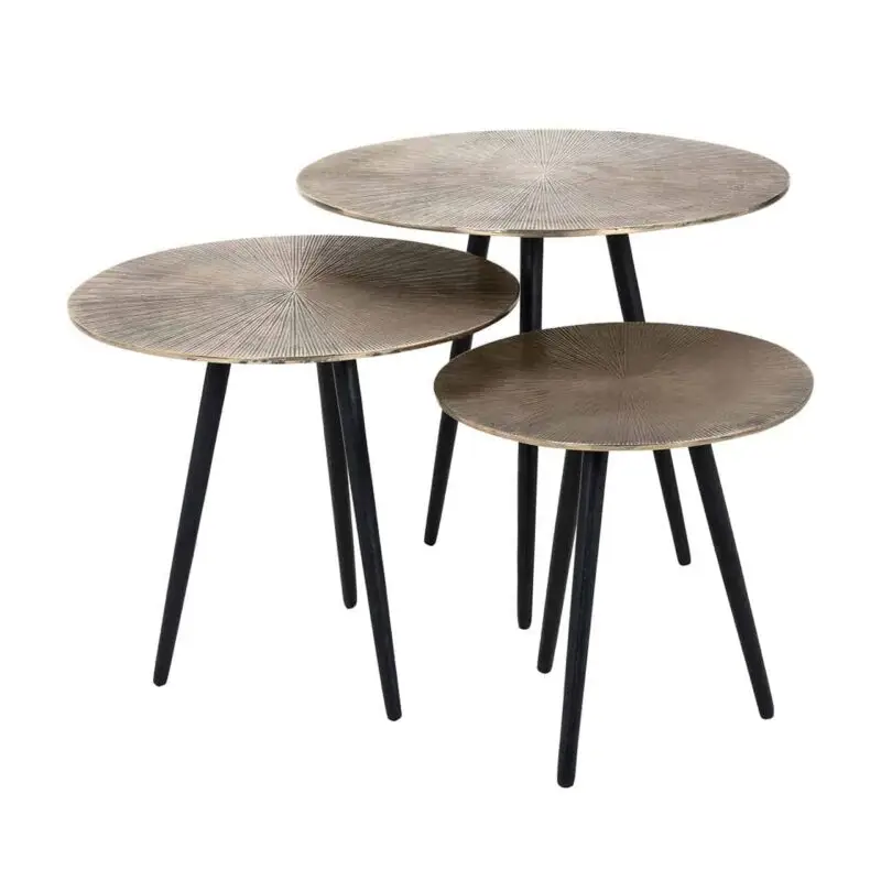 - Salontafel Vittorio set van 3 champagne gold (Champagne gold)