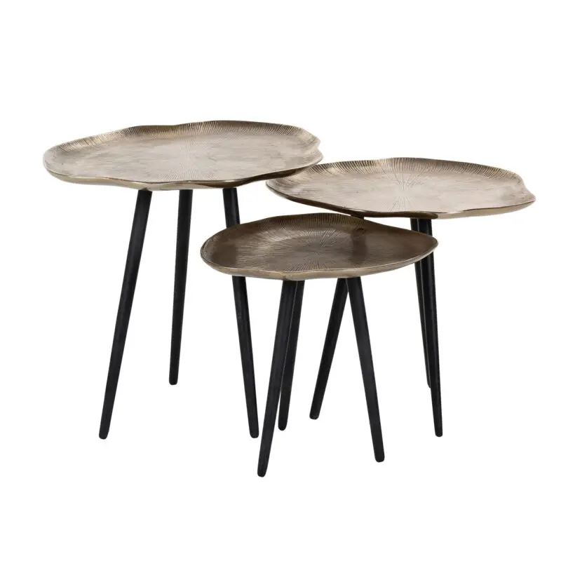 - Salontafel Volenta set van 3 champagne gold (Champagne gold)