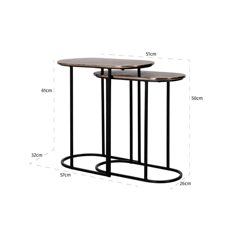 - Bijzettafel Chandon set van 2 (Champagne gold)