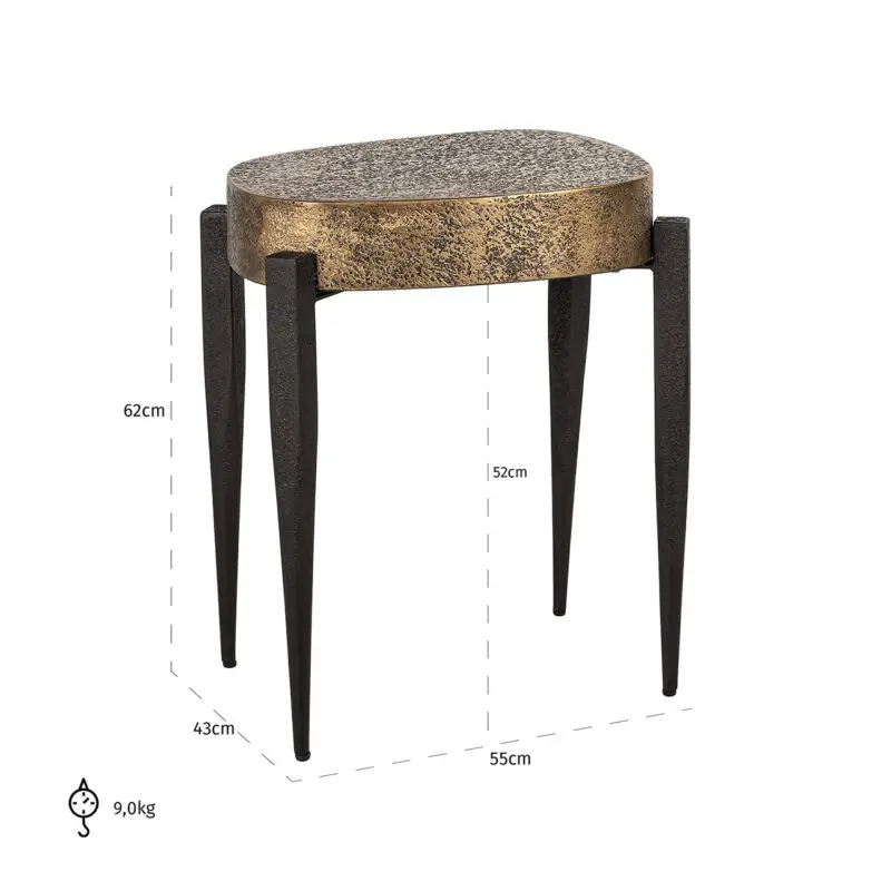 - Bijzettafel Declan (Black/gold)