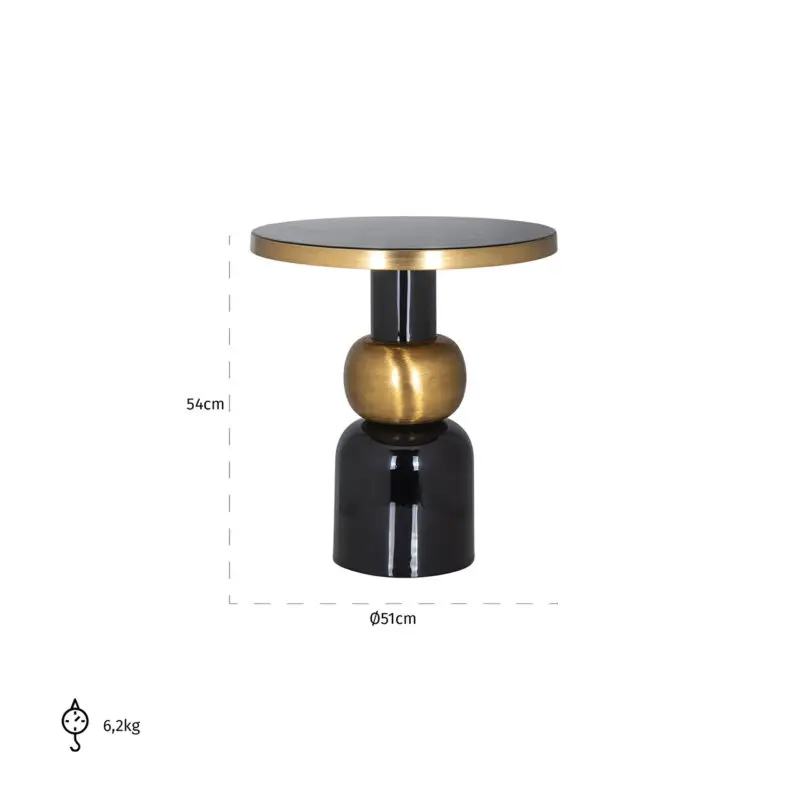 - Bijzettafel Mose 51Ø (Black)