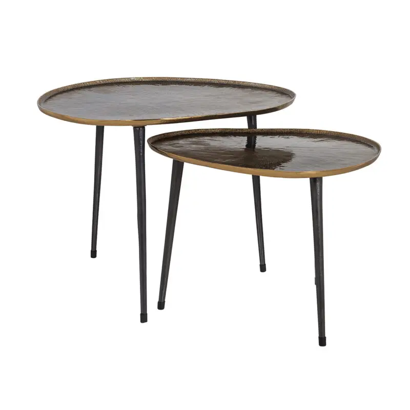 - Salontafel Louve set van 2 (Brushed Gold)