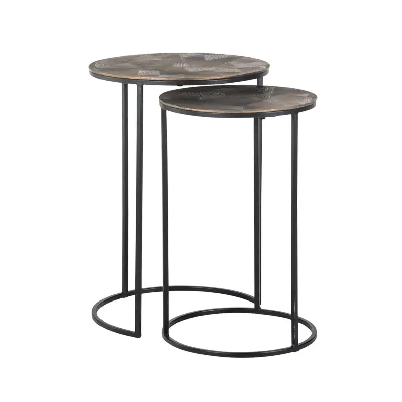 - Bijzettafel Tulum set van 2 (Brushed Gold)
