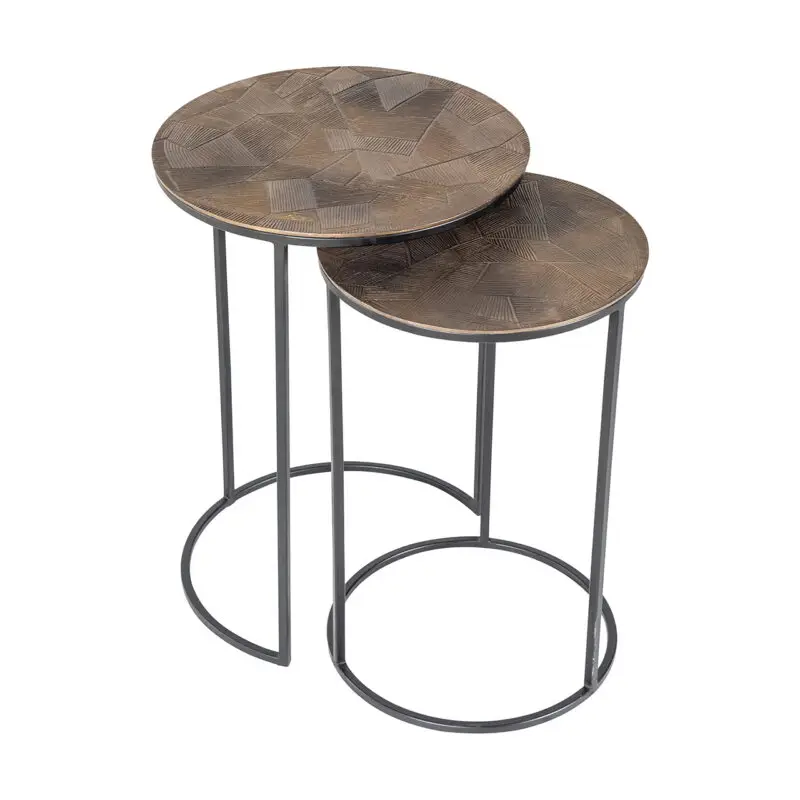 - Bijzettafel Tulum set van 2 (Brushed Gold)