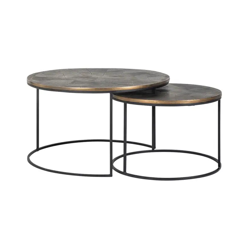- Salontafel Tulum set van 2 (Brushed Gold)