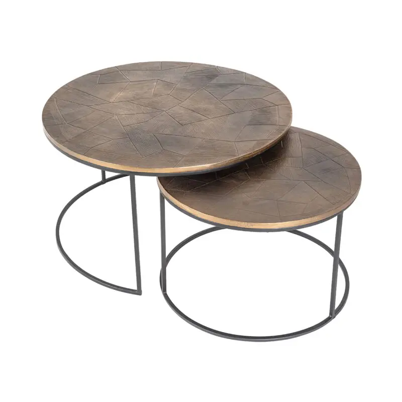 - Salontafel Tulum set van 2 (Brushed Gold)