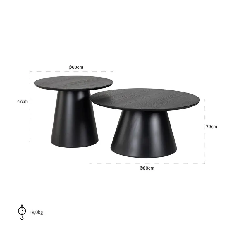 - Salontafel Jazz set van 2 (Black)