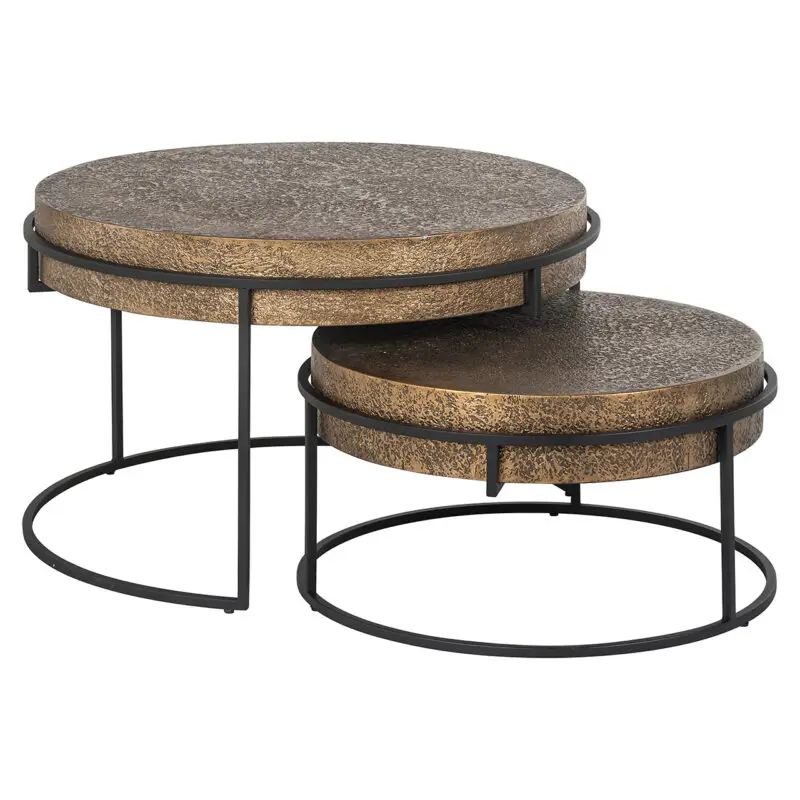 - Salontafel Derby set van 2 (Black/gold)
