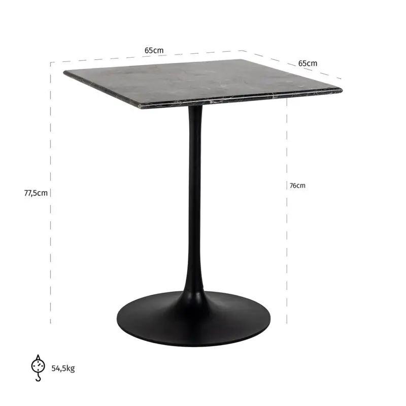 - Bistrotafel Carlten vierkant (Brown)