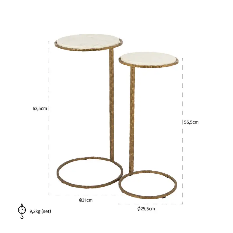 - Bijzettafel Scofield set van 2 (Gold)
