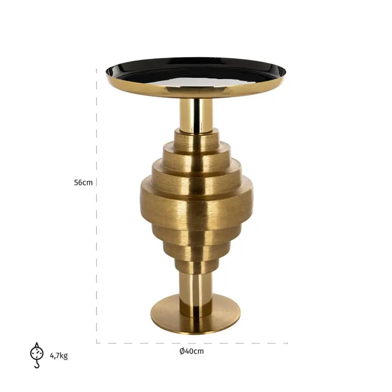 - Bijzettafel Renao (Black/gold)